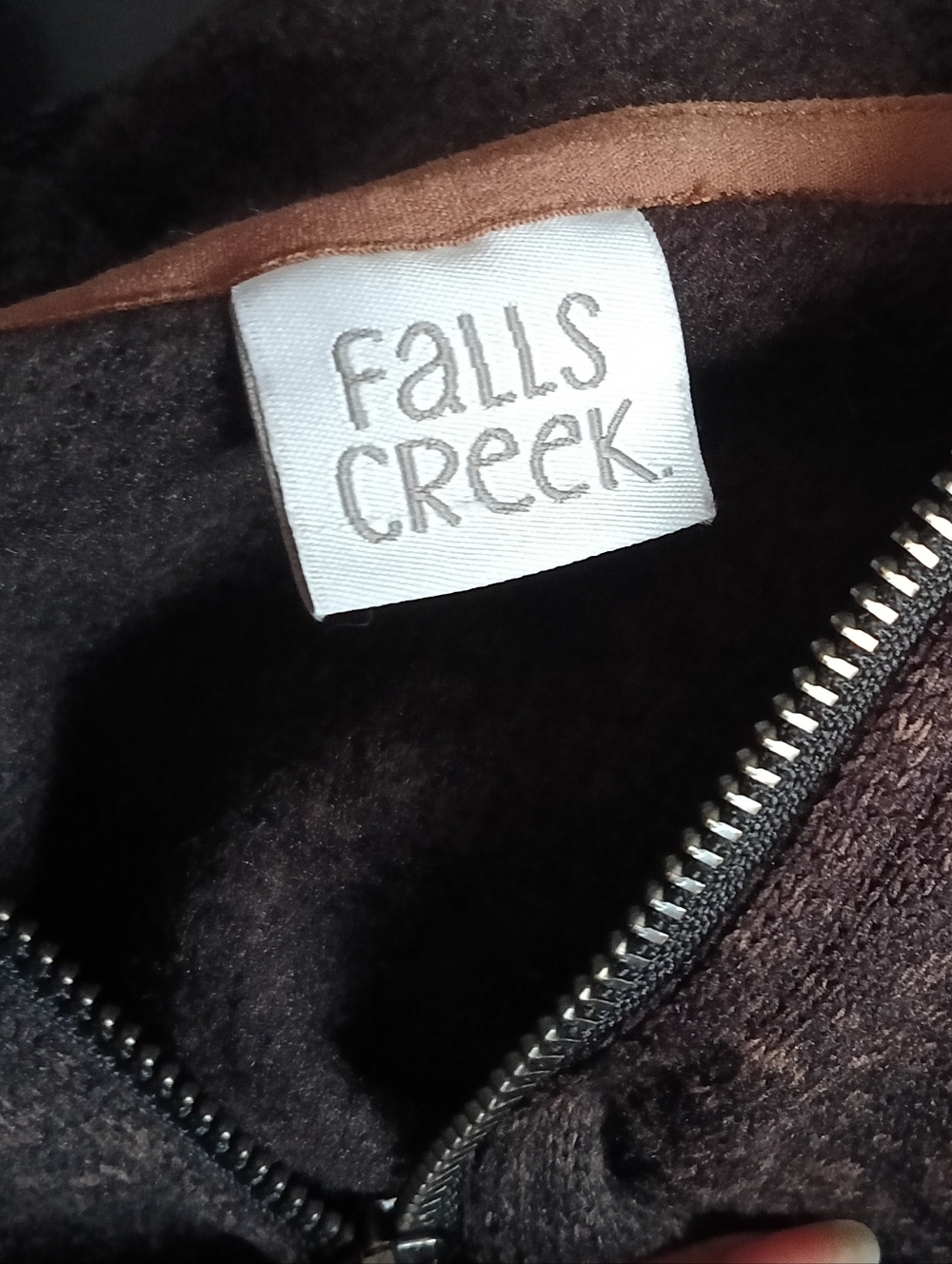Falls Creek Chocolate Brown Fleece Jacket with Silver Zipper